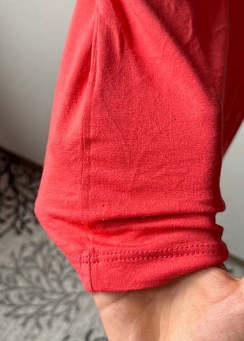 Şifon Detaylı bohem V Yaka mercan renkli Bluz - Görsel 6