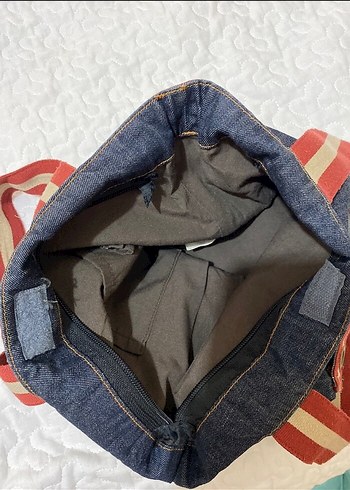 Vena Kırmızı Fermuarlı Denim Kol Çantası