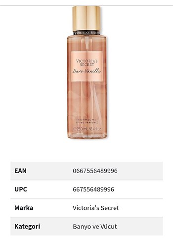 Victoria s Secret Victoria secret bare vanilla 250 ml