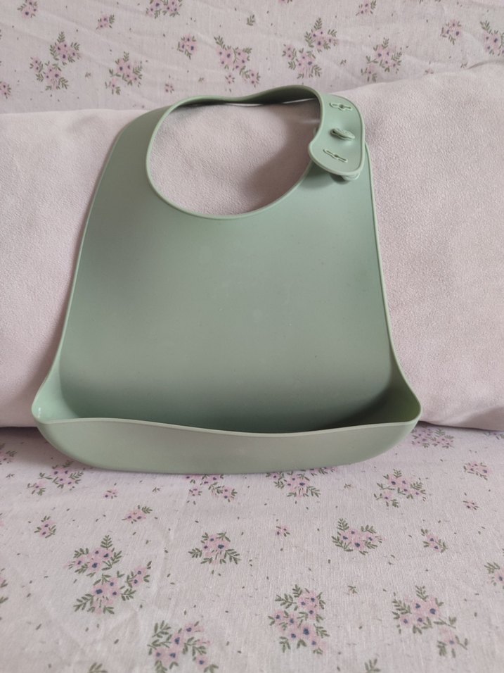 silikon  pastel Yeşil Bebek Önlüğü - Görsel 3