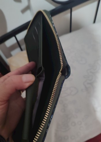 Kadın Yılan Derisi Desenli Fermuarlı Cüzdan - Görsel 3