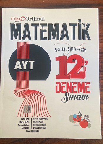 Mikro Orjinal AYT Matematik 12'li Deneme