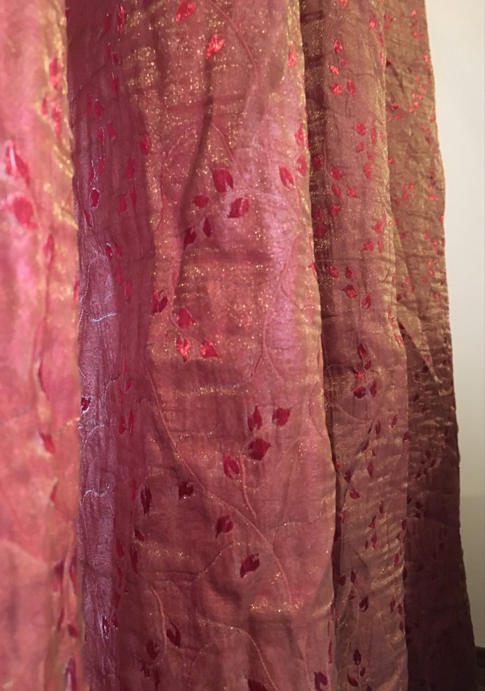 Bordo Parlak Düz Fon Perde 3 parça. En 250 cm her biri - Görsel 4