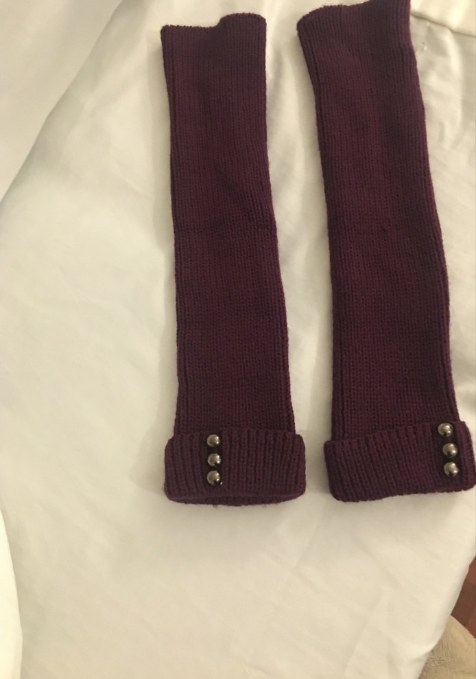 Bordo Örgü Kadın tozluk - Görsel 3