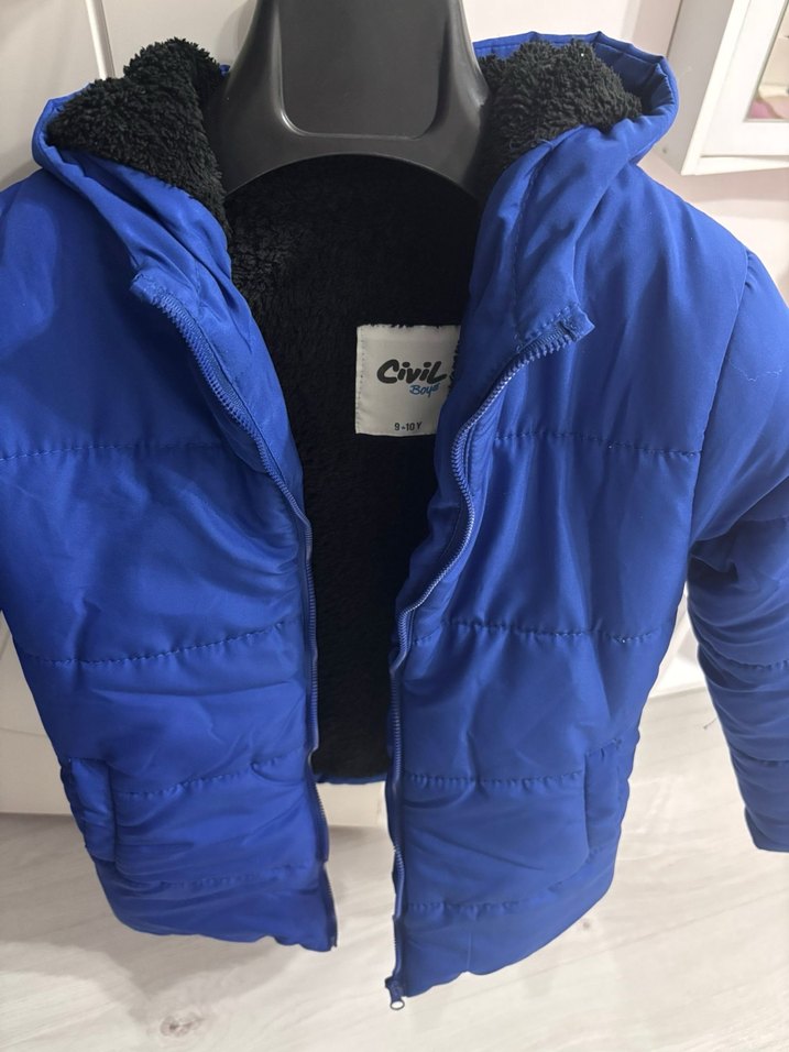 Erkek Çocuk Mavi Fermuarlı Street Wear Mont - Görsel 2