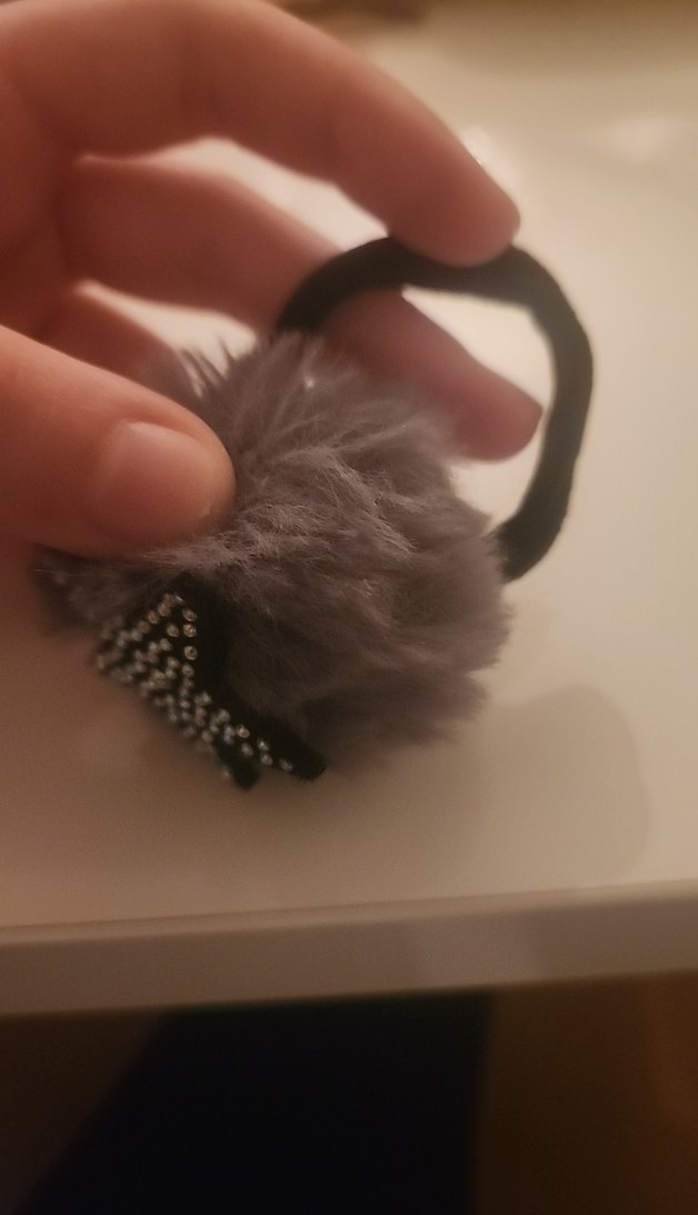 Gri Kürklü Taşlı Yıldız toka - Görsel 2