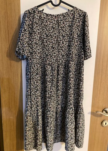 LC Waikiki Gri Bohem V Yaka Midi Elbise