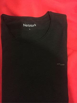 Network Siyah bisiklet yaka tişört