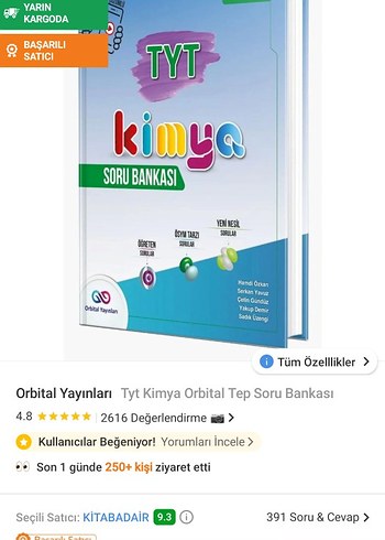 Orbital Yayınları TYT Kimya Soru Bankası