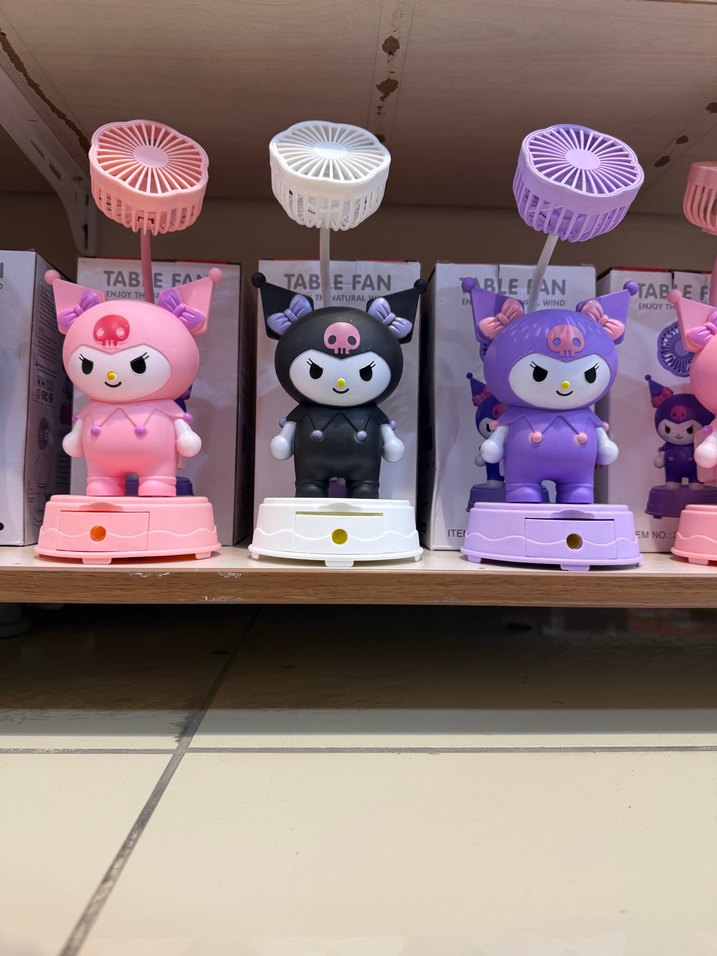 Pembe,Siyah ve Mor Renkli Kuromi Masaüstü Vantilatör - Görsel 3