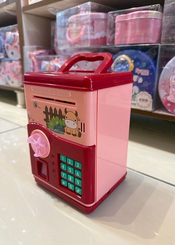 Mavi ve Kırmızı Renkli Elektronik Para Kasası Kumbara - Görsel 4