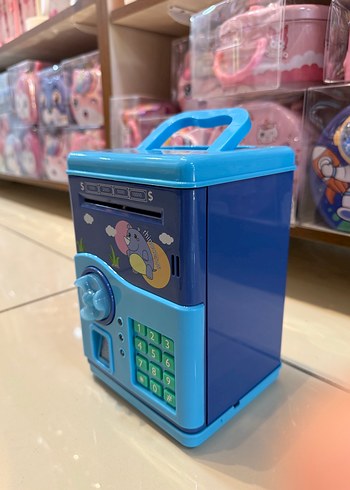 Mavi ve Kırmızı Renkli Elektronik Para Kasası Kumbara - Görsel 3