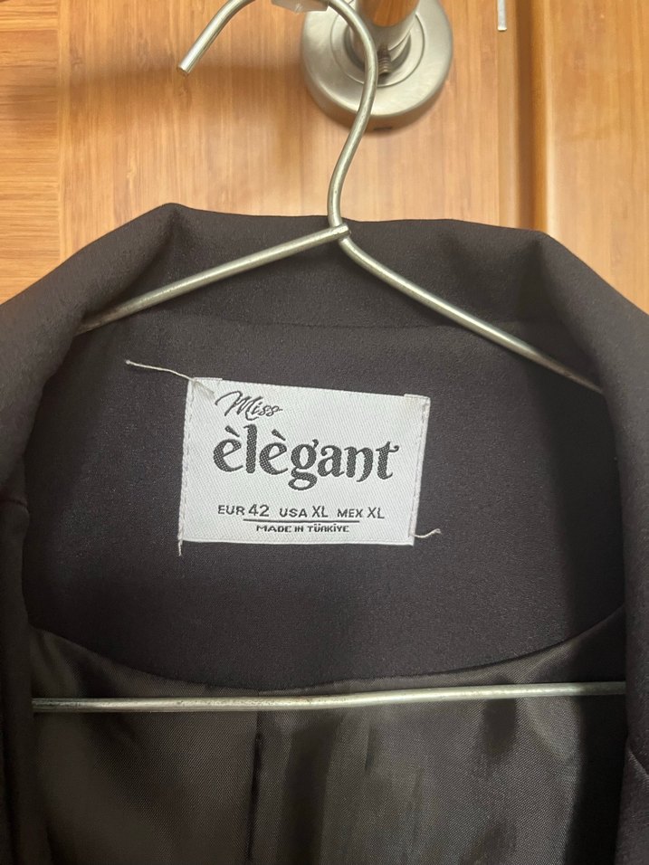 Düğmeli Siyah Midi Kadın Blazer Ceket - Görsel 2