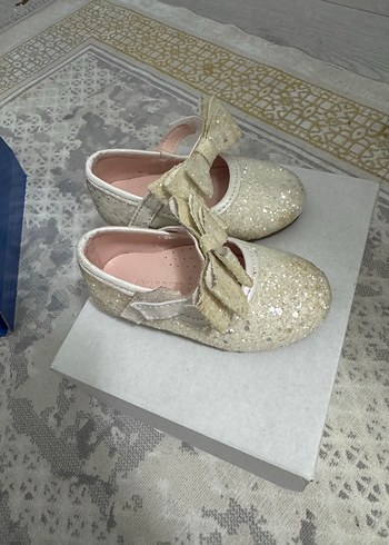 Kız Çocuk Beyaz Simli Babet - Görsel 2