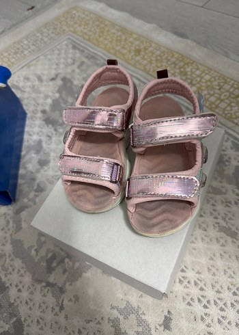 Kız Çocuk Pembe Pastel Bağcıklı Sandalet - Görsel 2