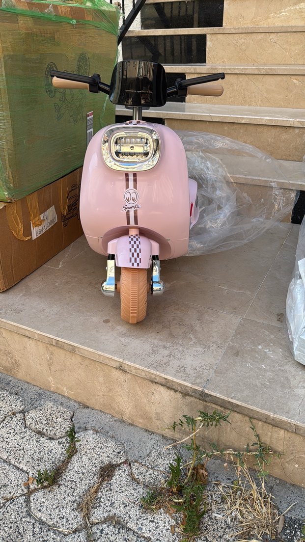 Pembe Pastel Elektrikli Mini Scooter - Görsel 2