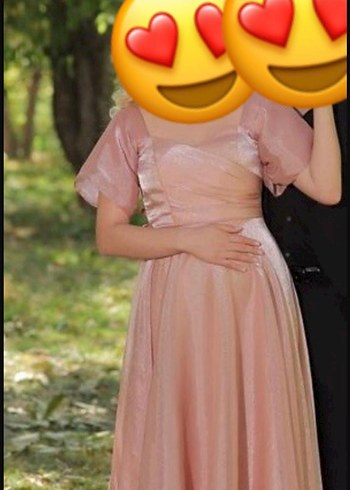 Pembe Drapeli Midi Nostaljik Düğün Elbisesi