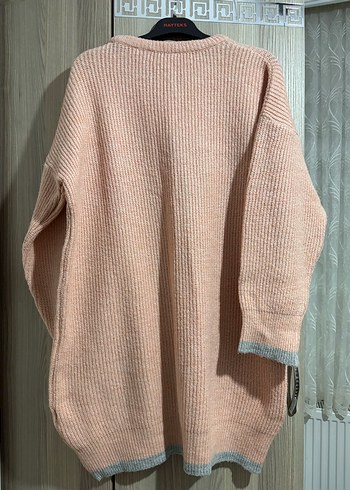 Gri Kadın Triko Salaş Kazak - Görsel 2