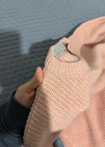 Gri Kadın Triko Salaş Kazak - Görsel 3