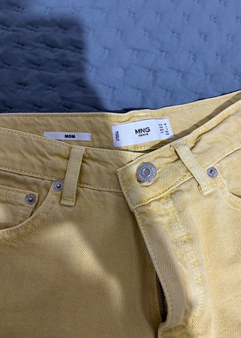 38 Beden Mango Kadın Sarı Mom Jean