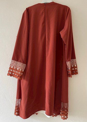 Diğer Bordo Uzun Kollu Nakışlı Bohem Kadın Tunik