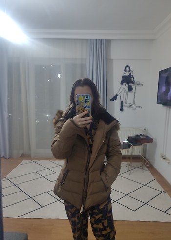Kadın Kahverengi Şişme Kısa Mont