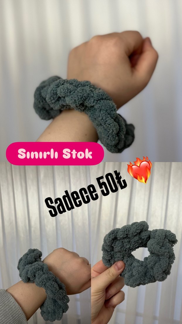Puffy Saç Tokası Scrunchie - Görsel 4