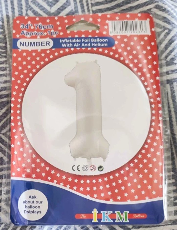 Bej Renkli 1 Yaş Parti Balonu - Görsel 2