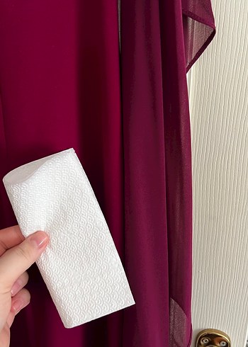 Mürdüm V Yaka Balık Abiye Elbise Pelerinli - Görsel 10