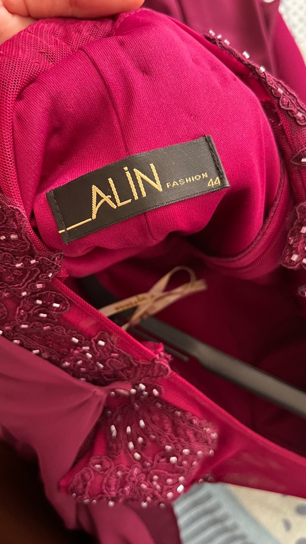 Mürdüm V Yaka Balık Abiye Elbise Pelerinli - Görsel 2