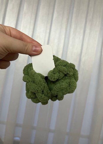 Yeşil Örgü puffy Kadın Saç Tokası - Görsel 2