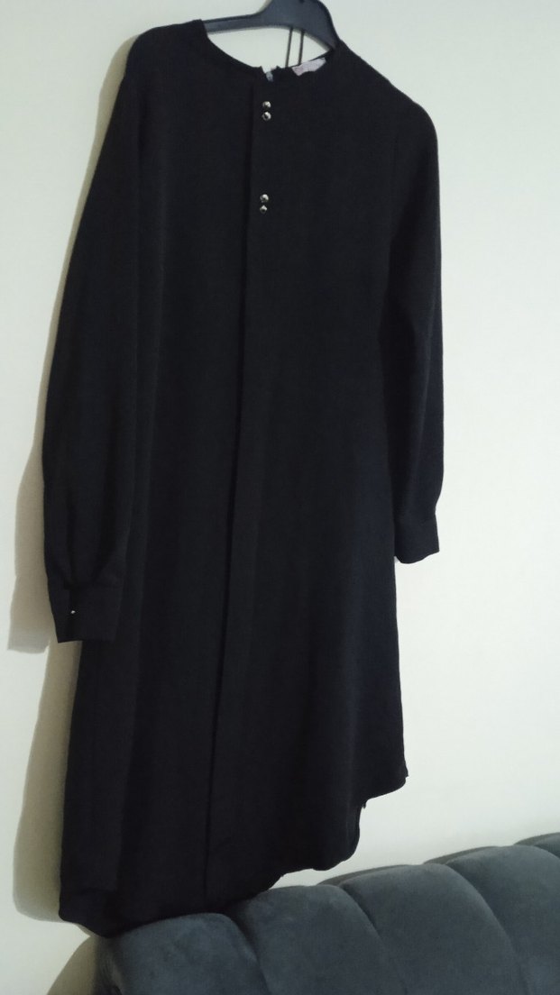 Siyah Uzun Kollu Düğmeli Kadın tunik takım
pantolon takımdır - Görsel 2