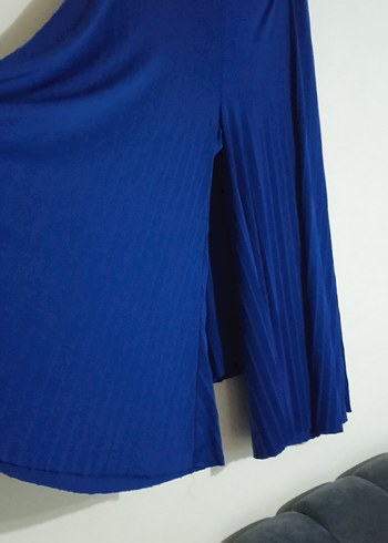 Mavi Pilili Uzun Kollu Hamile Tuniği - Görsel 2