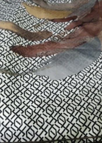 Bej ve Gri Desenli Kadın Fular - Görsel 7