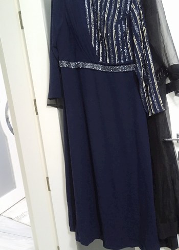 Uzun Lacivert Kadın Elbise abiye - Görsel 2