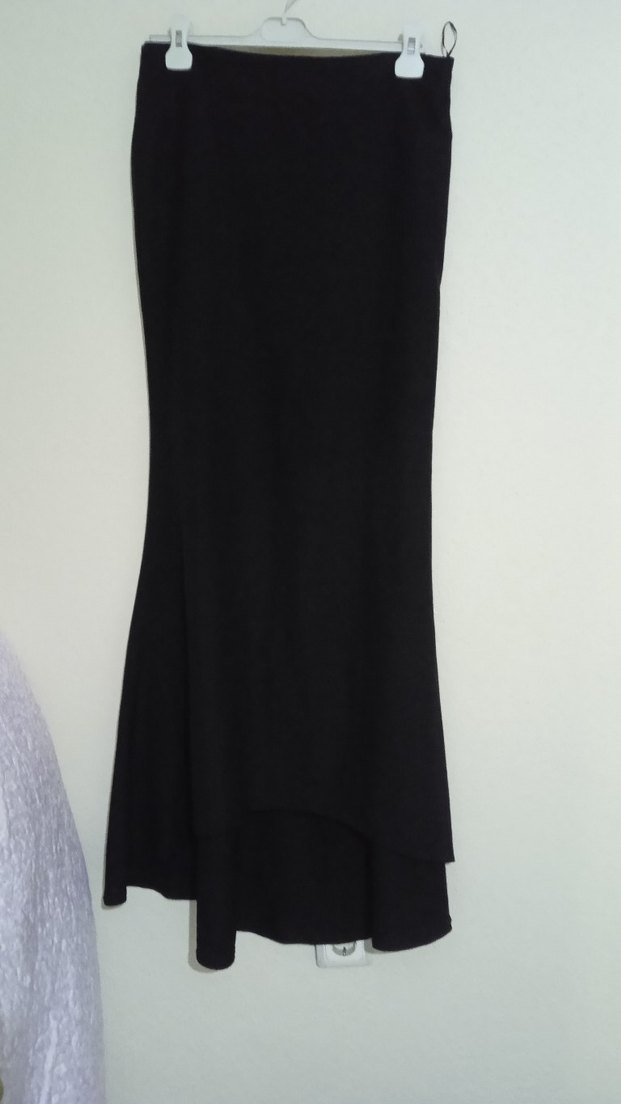 Kadın Mavi Drapeli takım balık etek yarasa kol gömlek - Görsel 5