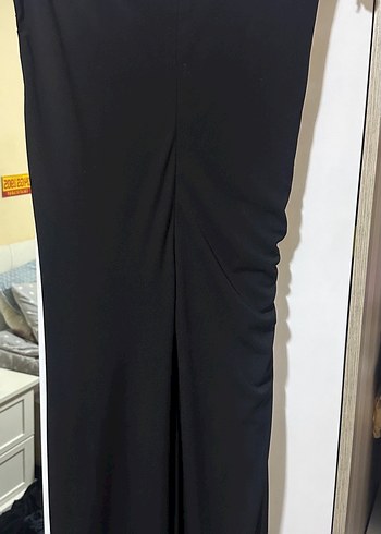xl Beden siyah Renk Zara büzgülü midi elbise