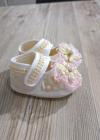 Dantel İşlemeli Beyaz Bohem Kız Özel Ayakkabı - Görsel 2