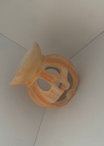 Bej Seramik balkabaklı mumluk