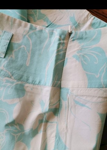 Mavi Çiçek Desenli etek. - Görsel 4