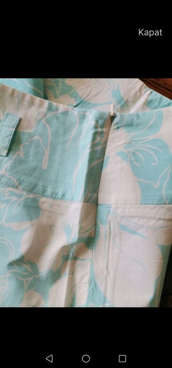 Mavi Çiçek Desenli etek. - Görsel 4