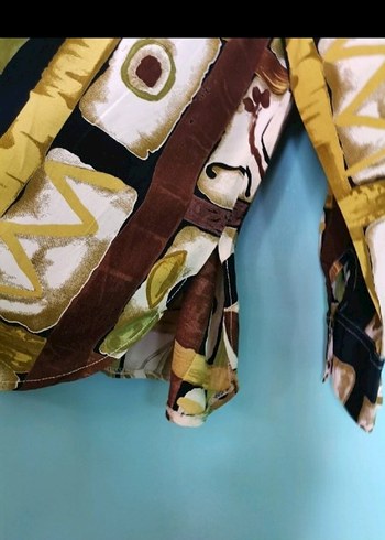 Bohem Çok Renkli Desenli Uzun Kollu Gömlek - Görsel 3