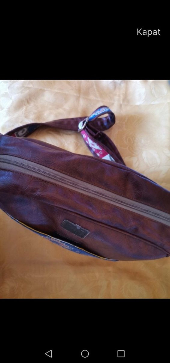 Desenli Bohem Deri Kadın Çanta. Gerçek deri - Görsel 3