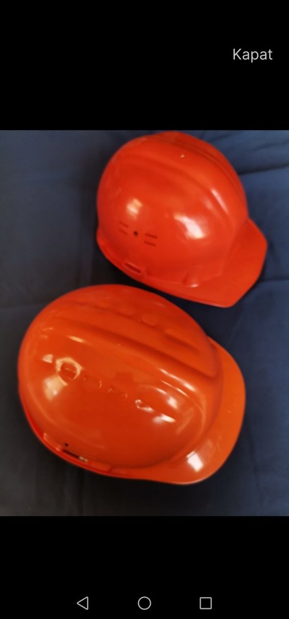 Turuncu inşaatçı kaskı. 2 tane. YENİ - Görsel 2