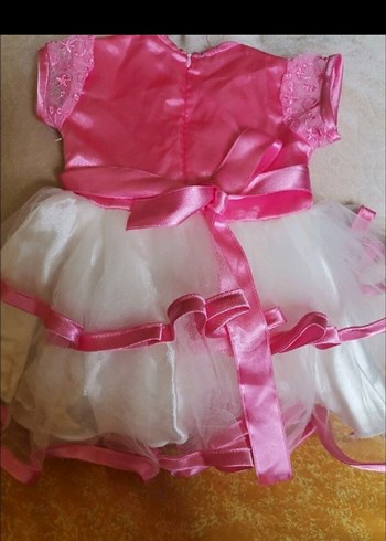 Pembe Nakışlı Kız Çocuk Elbisesi - Görsel 5