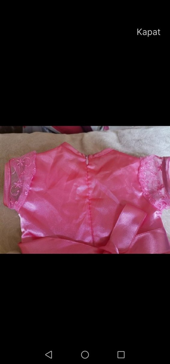 Pembe Nakışlı Kız Çocuk Elbisesi - Görsel 4