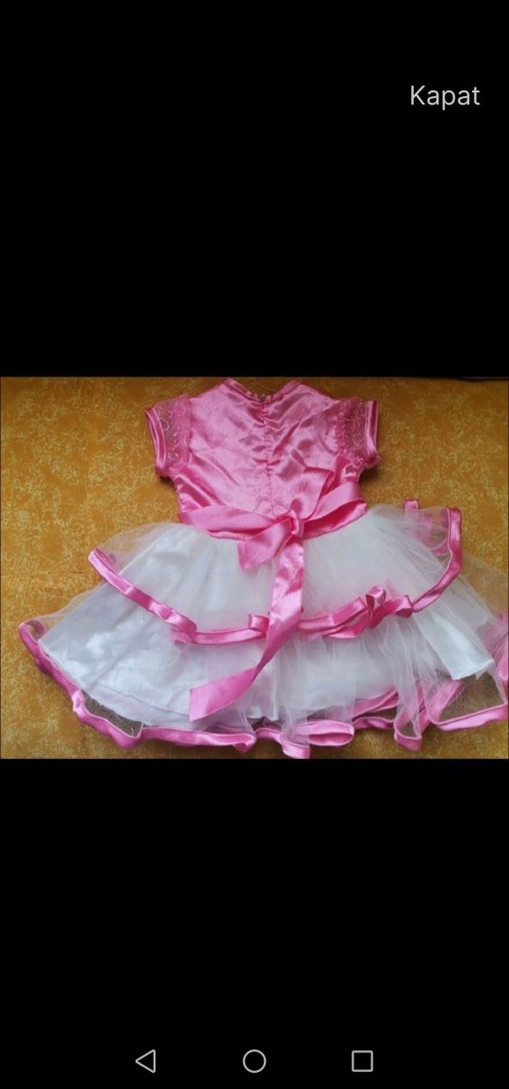 Pembe Nakışlı Kız Çocuk Elbisesi - Görsel 2