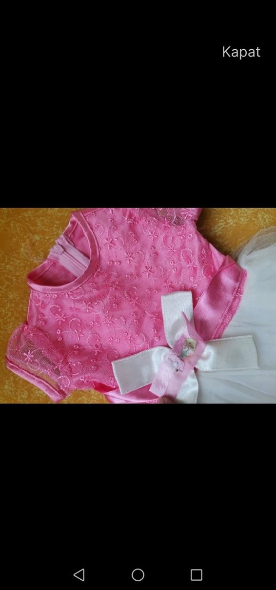 Pembe Nakışlı Kız Çocuk Elbisesi - Görsel 3