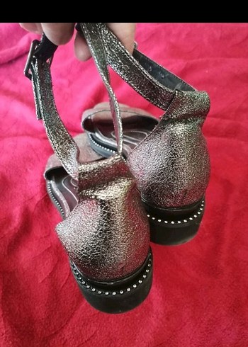 Gri  Dolgu topuklu sandalet.Titan shoes marka - Görsel 5