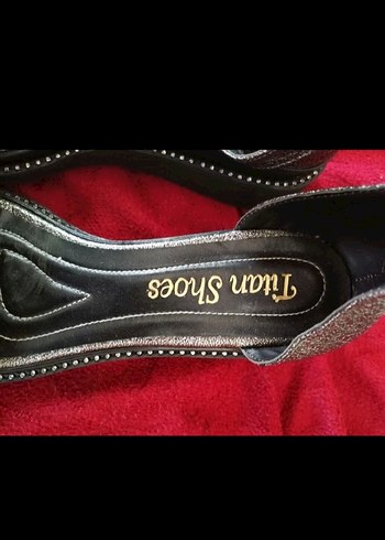 Gri  Dolgu topuklu sandalet.Titan shoes marka - Görsel 3